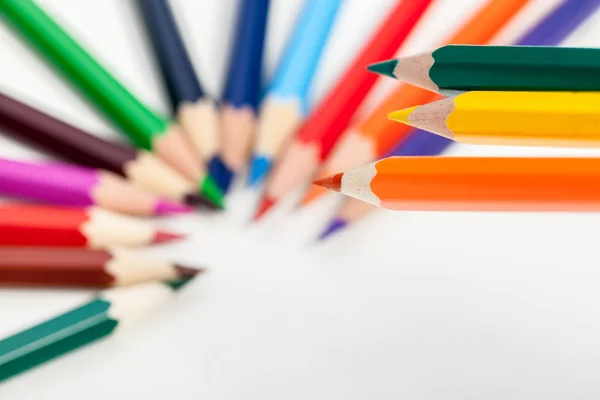 Eğitim Kavram Okula Geri Kadar Renk Kalem Makro Çekim Kapatın — Stok fotoğraf