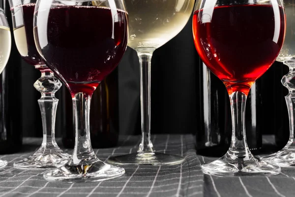 Many Glasses Different Wine — Stock Photo, Image