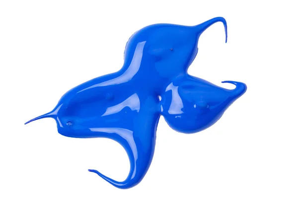 Huellas Azules Pintura Aislada Sobre Fondo Blanco — Foto de Stock