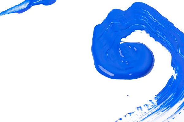 Синие Следы Краски Выделены Белом Фоне — стоковое фото