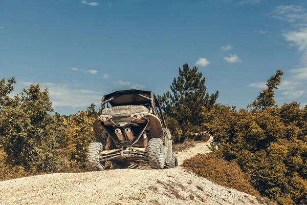 Eine Fahrt Auf Dem Atv Hintergrund Nahaufnahme — Stockfoto