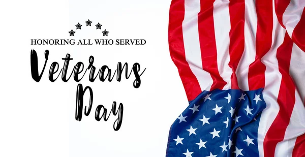 Composite Veterans Day American Flag Holiday Concept — Stock Photo, Image