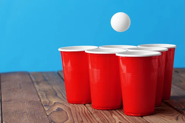 College Party Sport Beer Pong Stock Picture