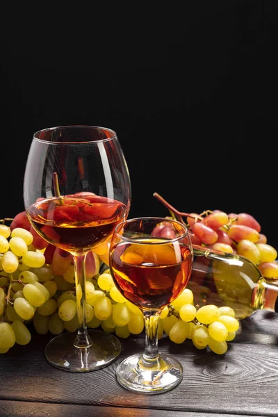 Vinho Uvas Mesa — Fotografia de Stock