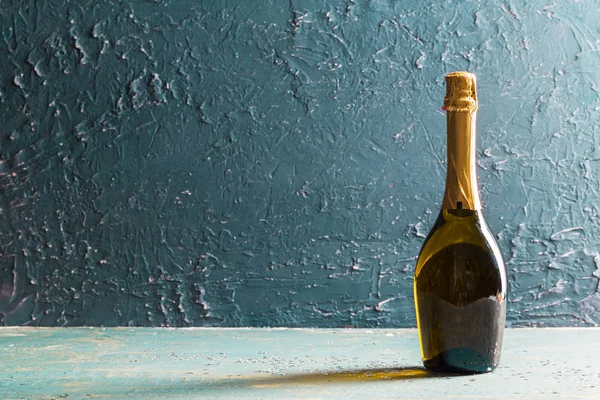 Bottiglia Champagne Sfondo Scuro — Foto Stock