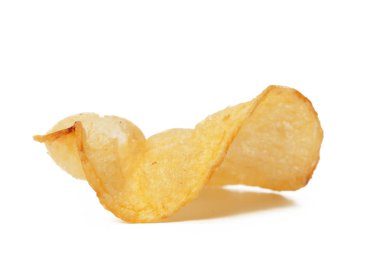 patates cipsi beyaz arka plan üzerinde izole kapatmak 
