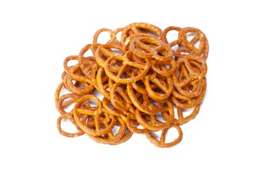 Beyaz arka plan üzerinde izole sırlı ve tuzlu kraker