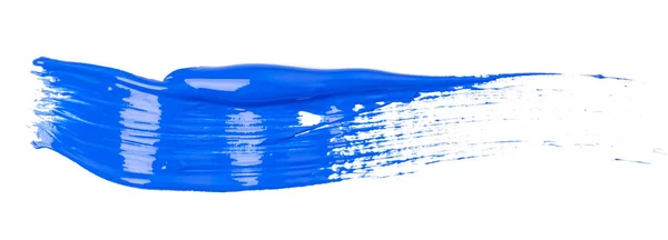 Синие Следы Краски Выделены Белом Фоне — стоковое фото