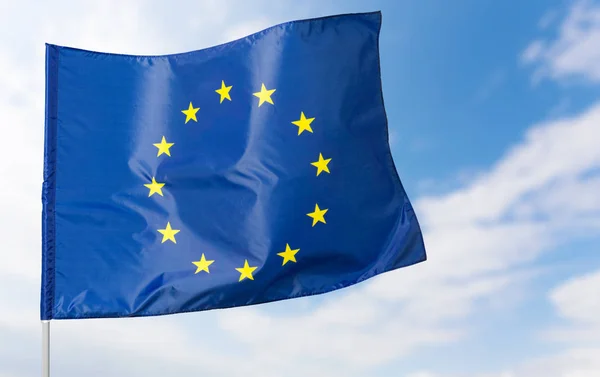 Flaga Europejska Tle Bliska — Zdjęcie stockowe