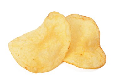 patates cipsi beyaz arka plan üzerinde izole kapatmak 
