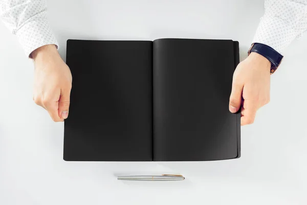 Man Learning Writing Notebook — Stock Photo, Image