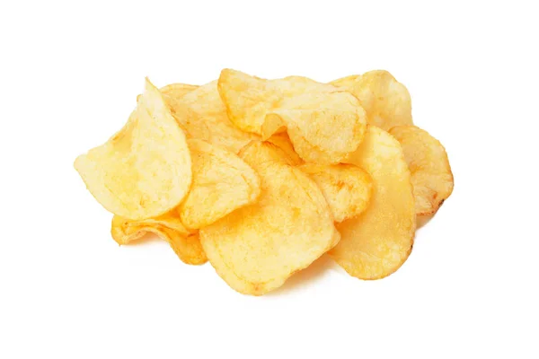 Zár Megjelöl Burgonya Chips Elszigetelt Fehér Background — Stock Fotó
