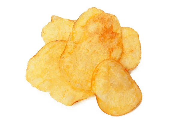 Zbliżenie Chipsy Białym Tle — Zdjęcie stockowe