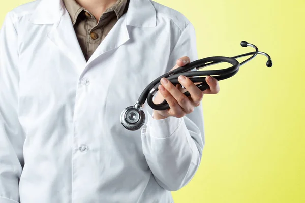 Visão Frontal Médico Casaco Branco — Fotografia de Stock