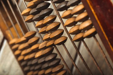  ahşap Vintage abacus yakın çekim