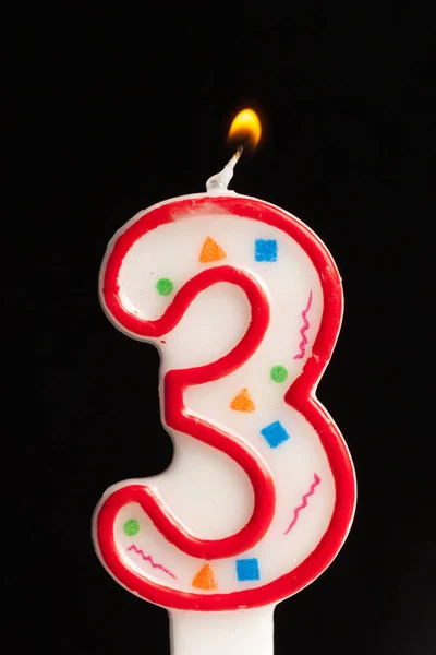 Colorful Birthday Candle Black Background — Stock Photo, Image