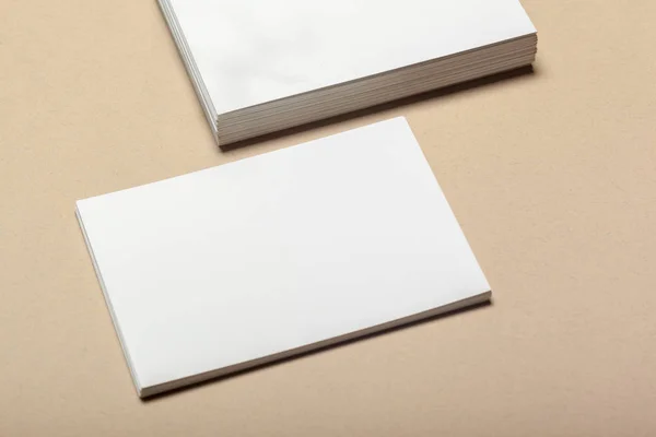 Blank Paper Pieces Mock Beige Background — Stock Photo, Image