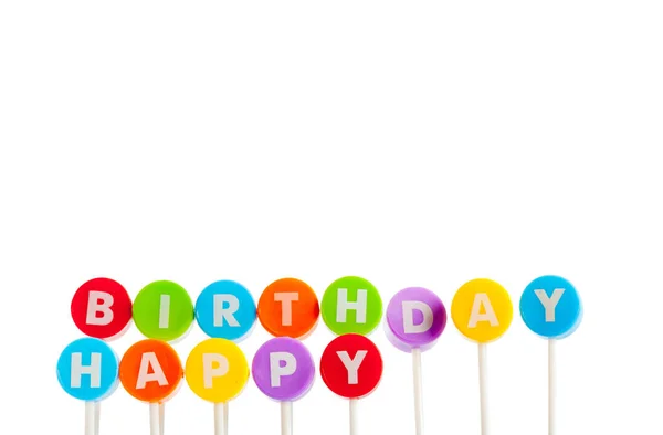 Colorful Happy Birthday Candles — Stock Photo, Image
