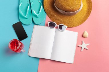 Yazma günlük yaz plaj tatil kavramı