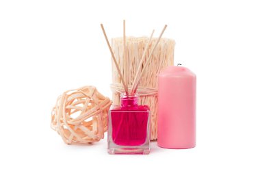 Oda spreyi üzerinde izole beyaz arka plan sopa