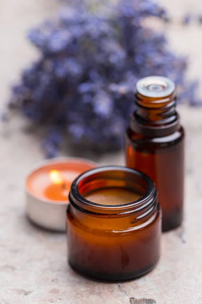 Lavendel Körperpflegeprodukte Aromatherapie Wellness Und Natürliches Gesundheitskonzept — Stockfoto