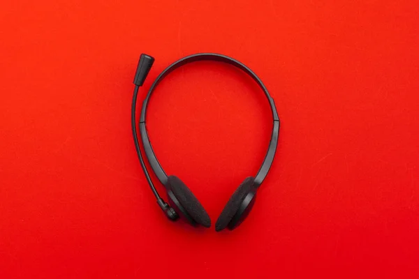 Headset Audio Latar Belakang Warna — Stok Foto