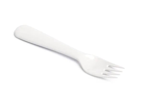 孤立在白色背景上的塑料叉子 — 图库照片