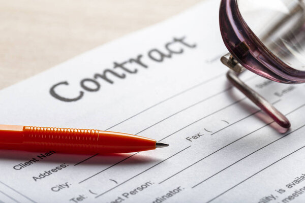 contract papers on desk, business concept