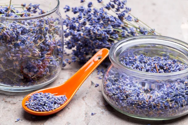 Dried lavender on the table
