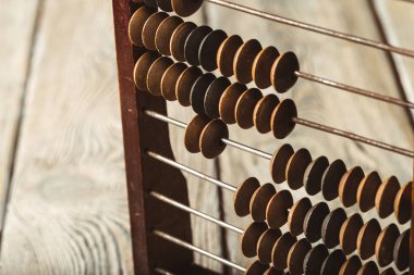  ahşap Vintage abacus yakın çekim