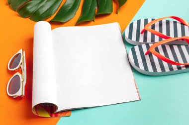 beyaz boş çarşafları, tatil kavramı ile günlüğü kapat