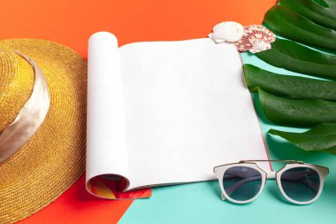 beyaz boş çarşafları, tatil kavramı ile günlüğü kapat