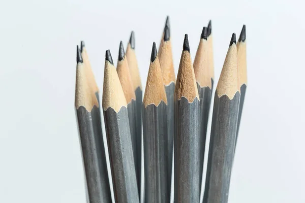 간단한 연필의 더미의 가까이 — 스톡 사진
