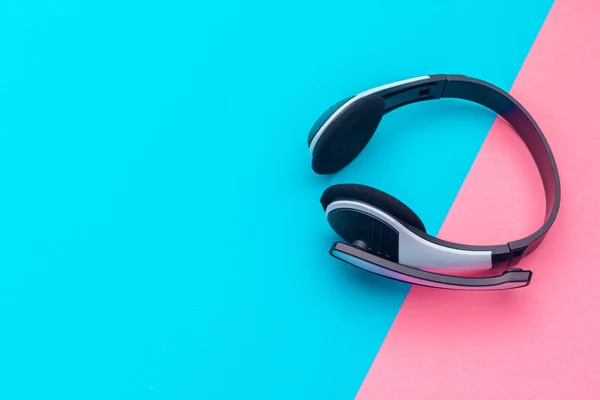 Close Audio Headset Color Background — Stock Photo, Image