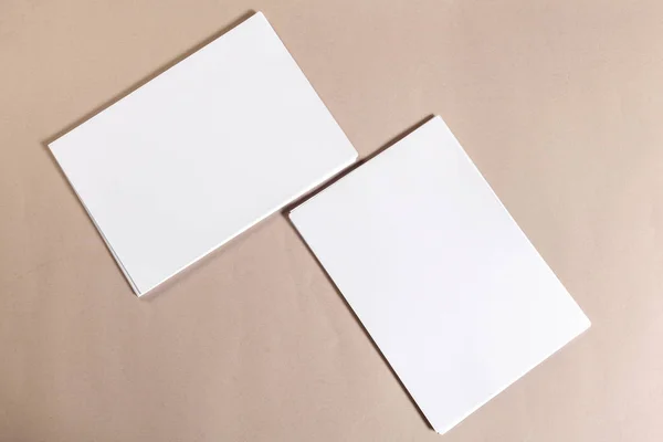 Pedaços Papel Branco Para Simular Fundo Bege — Fotografia de Stock