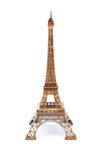 Eiffel Tower Brinquedo Isolado Fundo Branco — Fotografia de Stock