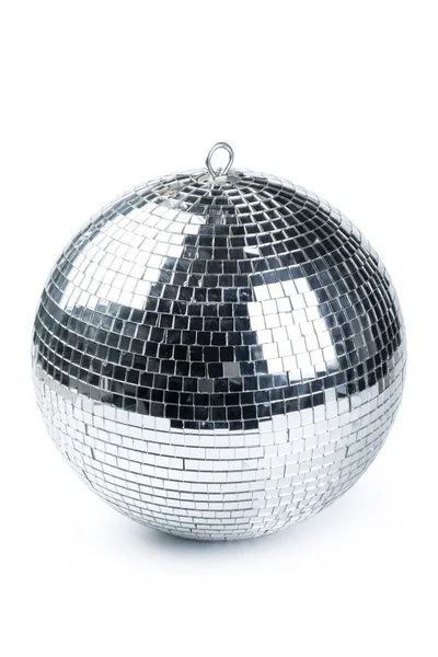 Närbild Disco Ball Isolerad Vit Bakgrund — Stockfoto