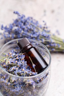 Lavanta vücut bakım ürünleri. Aromaterapi, spa ve doğal sağlık konsepti