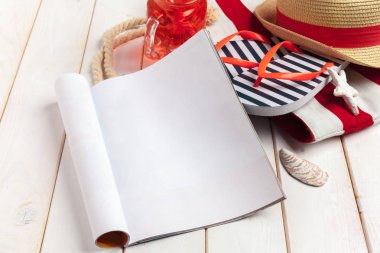 beyaz boş çarşafları, tatil kavramı ile günlüğü kapat