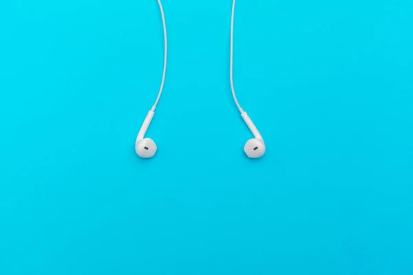 Close Earphones Color Background — Stock Photo, Image