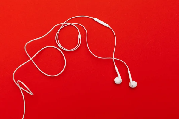 Close Earphones Color Background — Stock Photo, Image