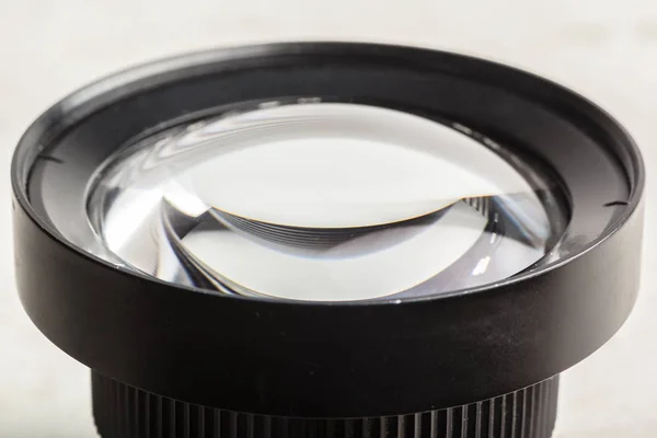 Close Shot Modern Camera Lens Light Background — Stok Foto