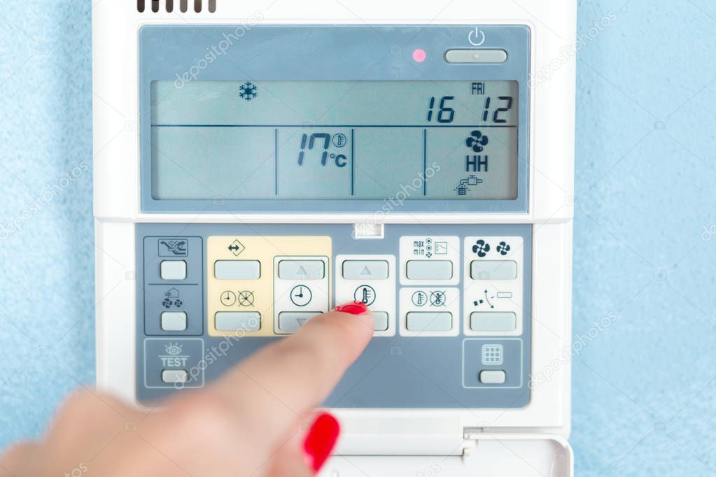 digital climate thermostat controlling