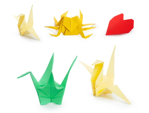 Kollázst Különböző Origami Papírok — Stock Fotó