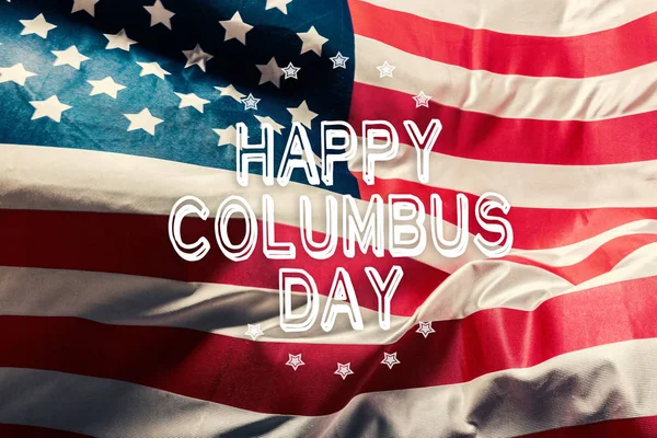 Glad Columbus Day Banner Amerikansk Patriotisk Bakgrund — Stockfoto