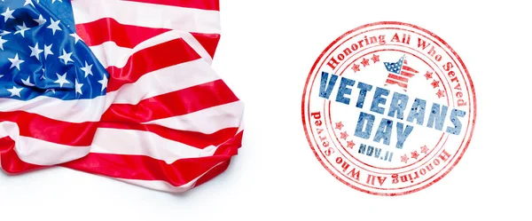 Composito Giorno Veterani Con Bandiera Americana Concetto Vacanza — Foto Stock