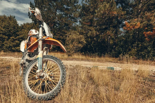 Orangefarbenes Motorrad Hintergrund Nahaufnahme — Stockfoto