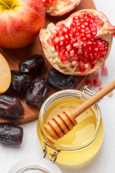 Apple and honey, traditional food of jewish New Year - Rosh Hashana.