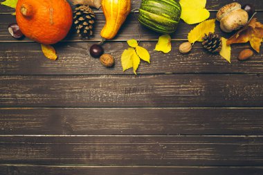 Kabaklar eski rustik ahşap tablo.