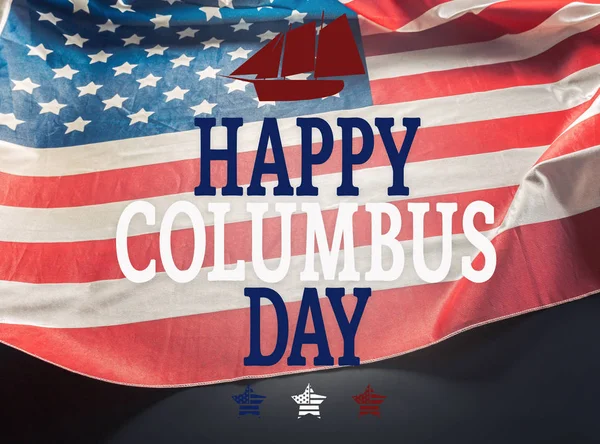 Ευτυχισμένος Columbus Day Banner Αμερικανικό Πατριωτικό Φόντο — Φωτογραφία Αρχείου